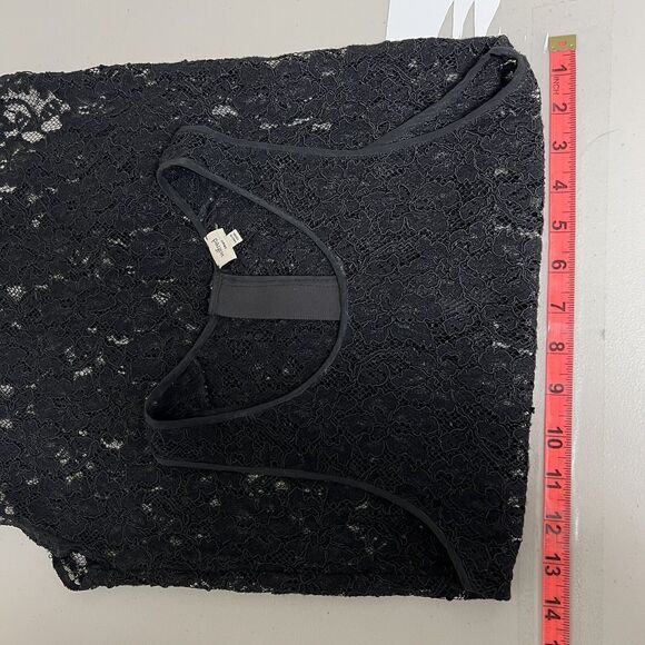 Aritzia Wilfred Sheer Lace Tank Top Black Size S High Low Zip Back Party Gothic - Picture 9 of 12